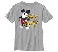 Disney Mickey & Friends Ring Mickey - Camiseta atlética para niño, Gris, M