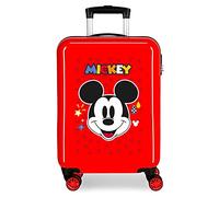 Disney Mickey Get Moving Maleta de cabina Rojo 38x55x20 cms Rígida ABS Cierre de combinación lateral 34L 2 kgs 4 Ruedas dobles Equipaje de Mano