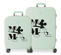Disney Mickey Happiness Juego de maletas Verde 55/70 cms Rígida ABS Cierre TSA integrado 116L 7,54 kgs 4 Ruedas dobles Equipaje de Mano