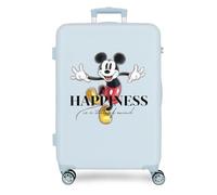 Disney Mickey Happiness Maleta Mediana Azul 48x70x28 cms Rígida ABS Cierre TSA Integrado 79L 4,32 kgs 4 Ruedas Dobles