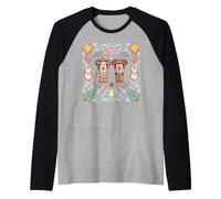 Disney Mickey & Minnie Holiday Gingerbread Cute Christmas Camiseta Manga Raglan