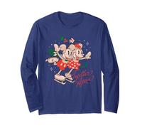 Disney Mickey & Minnie Holiday Ice Skating Christmas Sketch Manga Larga