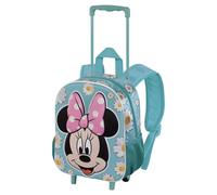 Disney Mickey Minnie-Mochila 3D con Ruedas Pequeña, 26 x 34 cm, Capacidad 12.5 L, Azul Spring