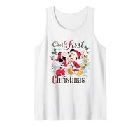 Disney Mickey & Minnie Our First Christmas Holiday Couples Camiseta sin Mangas