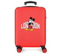 Disney Mickey & Minnie Trip to London Maleta de Cabina Rojo 38x55x20 cms Rígida ABS Cierre de combinación Lateral 35L 2 kgs 4 Ruedas Dobles Equipaje Mano