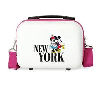 Disney Neceser Mickey & Minnie Trip to New York Adaptable Rígido ABS Blanco 29x21x15 cm 9,14 L