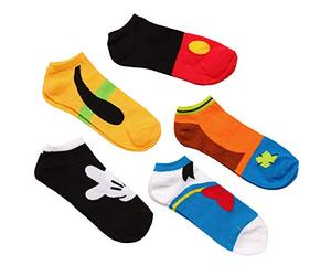Disney Mickey Mouse 5 Pack No Show Socks Calcetín Informal, Surtido, L (Pack de 5) para Hombre