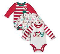 Disney Mickey Mouse and Friends Holiday Bodysuit Set, Size 0-3 Months