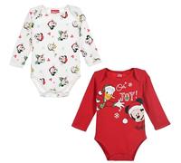 Disney Mickey Mouse bebé-niños Body (Roja,12 Meses)