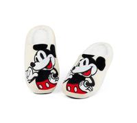 Disney Mickey Mouse Beige Smiling Zapatillas de mula Mujeres
