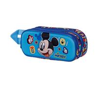 Disney Mickey Mouse Blissy-Estuche Portatodo 3D Doble, Naranja, 22 x 9.5 cm