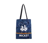 Disney Mickey Mouse Blue-Bolsa de la Compra Shopping Bag, Azul Oscuro, 33 x 40 cm