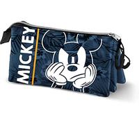 Disney Mickey Mouse Blue-Estuche Portatodo Triple HS, Azul Oscuro, 23 x 11 cm