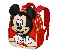 Disney Mickey Mouse Bobblehead-Mochila Pocket, Rojo, 22 x 28 cm, Capacidad 6 L