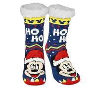 Disney Mickey Mouse - Calcetines de casa para mujer, calcetines mullidos, calcetines de invierno cálidos, azul / rojo, 39-42