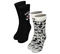 Disney Mickey Mouse Calcetines para hombre - Zapatillas Hombre Medias Gris/Negro (2 unidades), Gris y negro., 39-42