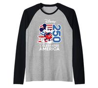 Disney Mickey Mouse Celebrates America 250 4th of July USA Camiseta Manga Raglan