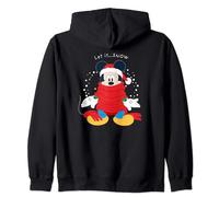 Disney Mickey Mouse Christmas Santa Hat & Scarf Let it Snow Sudadera con Capucha