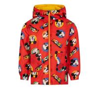 Disney Mickey Mouse Chubasquero con capucha, chaqueta con forro polar aislante, Mickey Mouse, Rojo