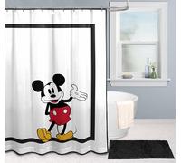 Disney Mickey Mouse Cortina de ducha 178 x 182 cm, tela blanca decoración de baño