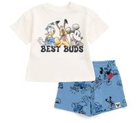 Disney Mickey Mouse Donald Duck Pluto Bebι Niρos Waffle Knit Camiseta Pantalones Cortos Conjunto Mickey Mouse/Azul 18 Meses