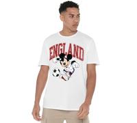 Disney Mickey Mouse England Football Camiseta Unisex, Blanco, X-L