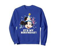 Disney Mickey Mouse Es mi cumpleaños Sudadera, Unisex para adultos, Azul Real, S