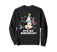 Disney Mickey Mouse Es mi cumpleaños Sudadera, Unisex para adultos, Negro, L