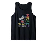 Disney Mickey Mouse Est 1928 Rainbow Lettering Camiseta sin Mangas