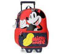 Disney Mickey Mouse Fashion Mochila Escolar con Carro Multicolor 27x33x11 cms Microfibra 9,8L