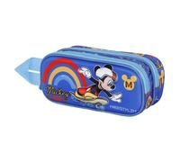 Disney Mickey Mouse Freestyle-Estuche Portatodo 3D Doble, Azul, 22 x 9,5 cm