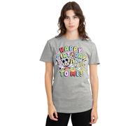 mandarin creative ltd Mickey Mouse Friends Happy Birthday to Me Ladies T Shirt, Athletic Heather Camiseta, Gris, L para Mujer