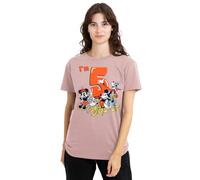 Disney Mickey Mouse Friends Vintage Group 5Th Birthday Shirt Camiseta de Mujer, Rosa, L