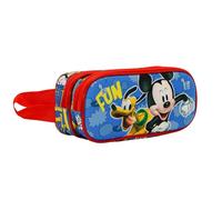 Disney Mickey Mouse Fun-Estuche Portatodo 3D Doble, Multicolor, 22 x 9.5 cm