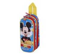 Disney Mickey Mouse Glad-Estuche Portatodo 3D Doble, Azul, 22 x 9,5 cm