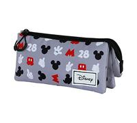 Disney Mickey Mouse Grey-Portatodo Triple Fan 2.0, Gris, 23 x 11 cm