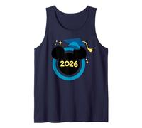 Disney Mickey Mouse Icon Blue Graduation Cap Class of 2026 Camiseta sin Mangas