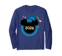 Disney Mickey Mouse Icon Blue Graduation Cap Class of 2026 Manga Larga