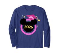 Disney Mickey Mouse Icon Pink Graduation Cap Class of 2026 Manga Larga