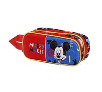 Disney Mickey Mouse Joyful-Estuche Portatodo 3D Doble, Azul, 22 x 9.5 cm