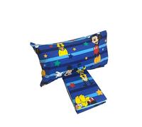 Disney Mickey Mouse - Juego de sábanas para Cama Individual de una Plaza de Franela de Puro algodón - Juego Completo de sábana encimera + Bajera con Esquinas + Funda de Almohada