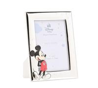 Disney - Mickey Mouse - Marco de fotos chapado en plata real de 4 x 6 pulgadas - Fabricado en Italia - Producto oficial de Disney - Parte trasera de madera autónoma - Primeros años, adultos,