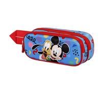 Disney Mickey Mouse Mates-Estuche Portatodo 3D Doble, Azul, 22 x 9.5 cm