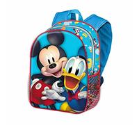 Disney Mickey Mouse-Mochila 3D Pequeña, 26 x 31 cm, Capacidad 8.5 L, Azul Cheerful
