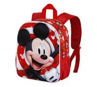 Disney Mickey Mouse-Mochila 3D Pequeña, 26 x 31 cm, Capacidad 8.5 L, Rojo Twirl