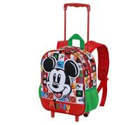 Disney Mickey Mouse Mood-Mochila 3D con Ruedas Pequeña, Multicolor, 26 x 34 cm, Capacidad 7 L