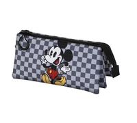 Disney Mickey Mouse Move-Estuche Portatodo Triple, Gris, 23 x 11 cm