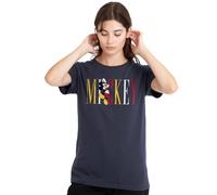 Disney Mickey Mouse Multicolor Name Camiseta de Mujer, Azul Marino Profundo, M