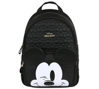 DISNEY Mickey Mouse Negra, mochila JUVENIL acolchada, ESPACIOSA mochila urbana para mujer 24x33x10 cm (C)