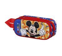 Disney Mickey Mouse Oh Boy-Estuche Portatodo 3D Doble, Rojo, 22 x 9.5 cm